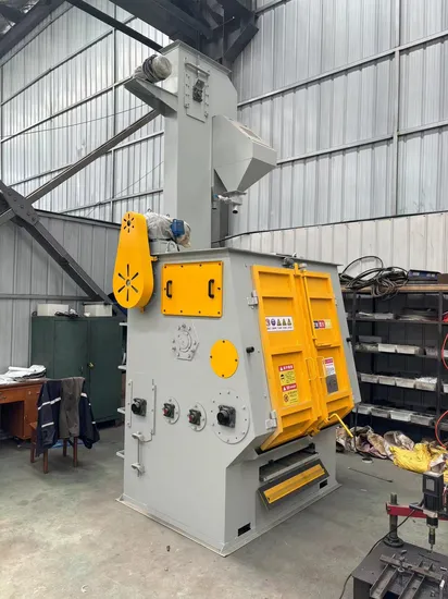 Máquina de limpieza por granallado con cinta de caucho para piezas pequeñas, serie Q32