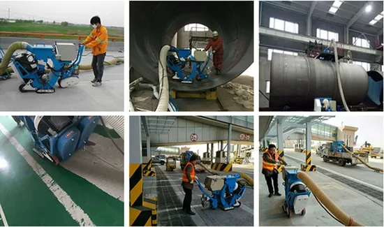 Máquina de granallado para la eliminación de epoxi de pisos de almacén